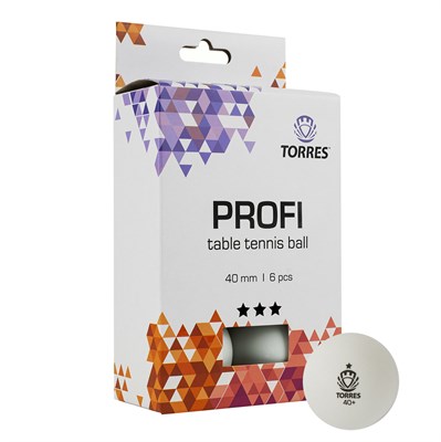 Мяч для настольного тенниса TORRES Profi 3*, упаковка 6 шт 31835 - фото 1391643