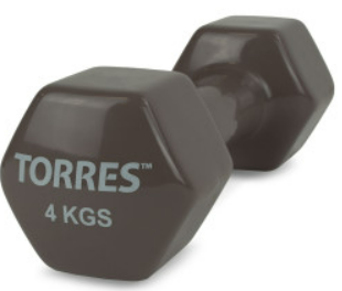 Гантель TORRES 4 кг (винил) 02457 - фото 1405998