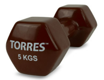 Гантель TORRES 5 кг (винил) 02458 - фото 1406011