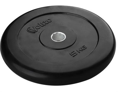 Диск обрезиненный Voitto 5 кг, черный (d31) 02830962914 - фото 1406050