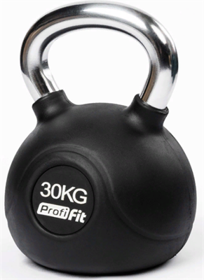 Гиря обрезиненная с хромированной ручкой 30 кг 02130 - фото 1406066