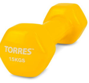 Гантель TORRES 1,5 кг (винил) 02454 - фото 1406074