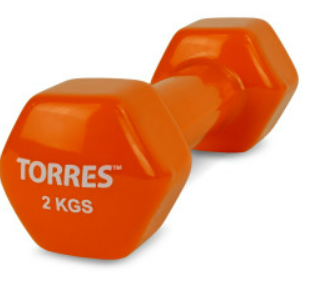 Гантель TORRES 2кг (винил) 02455 - фото 1406090