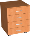 Тумба с 4-мя ящиками (на ножках/на колесах) 025793 - фото 1406487