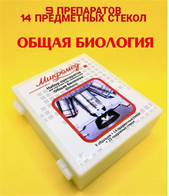 Набор препаратов Микромед для микроскопа ОБЩАЯ БИОЛОГИЯ 027085 - фото 1408065
