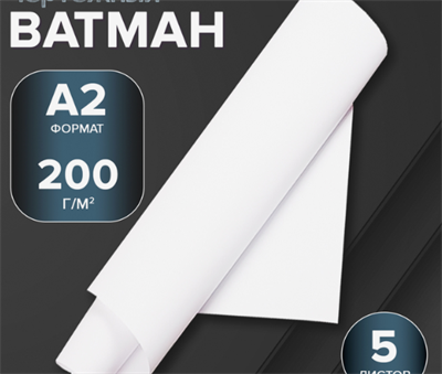 Набор ватманов чертёжных А2, 200 г/м², 5 листов iNjCvqhWiMS2pPs8PsCNN2 - фото 1409647