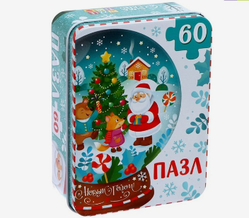 Фигурный пазл в металлической коробке «Лесные друзья» 0280552 - фото 1409742