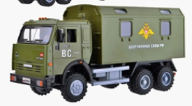 Машина "Автопарк 6520" Автофургон ВС РФ, на бат-х, в коробке 0280379 - фото 1409908