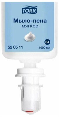 Картридж с жидким мылом-пеной одноразовый TORK (Система S4), мягкое, 1 л, 520511, 1 шт. 0280063 - фото 1411603