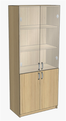 Шкаф для документов, верх стекло, низ дверки ЛДСП 802х414х1966 0283094929