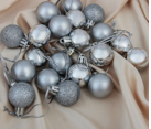 Набор шаров пластик d-3 см, 20 шт "Перелив" серебро 00993 - фото 1416407