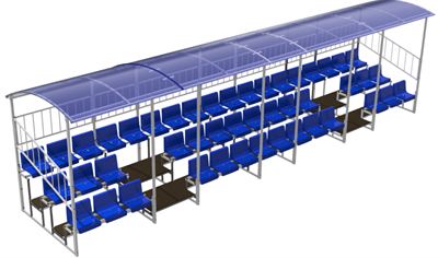 Трибуна трехрядная 46 мест с крышей и ограждениями сзади и по бокам 3SJbvvXJhnNQQlOKhuKbm2