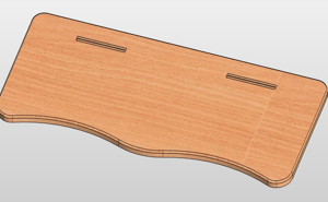 Столешница двухместная с эргономичным вырезом 02830962819