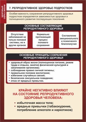 Стенд "Репродуктивное здоровье подростков"  формат А2 -594 х 420,  пластик 3мм П03-07