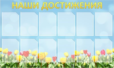 Стенд Наши достижения 1500 х 900 пластик 3мм, карманы А4-12шт. (Арт.НД17) НД17