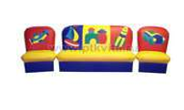комплект мягкой игровой мебели (диван + 2 кресла) 02042