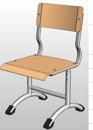 Стул ученический регулируемый по высоте на круглой трубе 02830769
