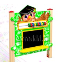 Игровая панель со счетами, крестиками-ноликами и меловой доской 02830787