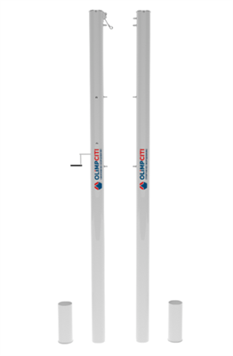 Стойки профессиональные волейбольные алюминиевые 100х120 со скрытым механизмом натяжения сетки 0283095258