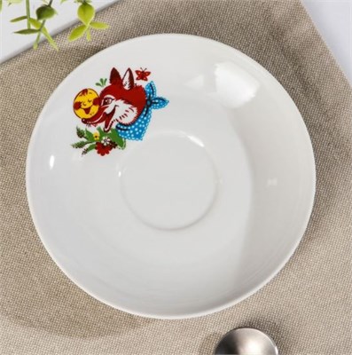 Блюдце чайное фарфоровое «Веселый Колобок», d=14 см, микс 0281533