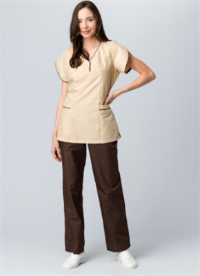 Костюм женский Мокко (тк.ТиСи,120), коричневый/бежевый 026054