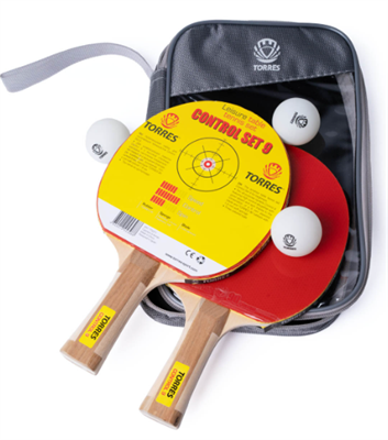 Набор для настольного тенниса TORRES Control 9, 2 ракетки и 3 мяча, сумка-чехол UTeMaLTXggqksVSvPGq4X3