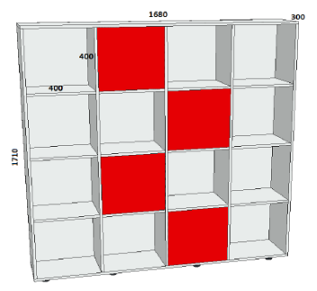 Стеллаж 1684*300*1708 Ячейка 400*400 0282108 - фото 1417911