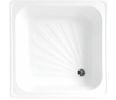 Поддон стальной, квадратный 80х80х15 толщина стали 0,9 мм, отверстие для слива 5 см, белый SbIApeEHjSh334JWXrzkC2