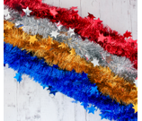 Мишура "Марс" звёзды d-6 см 200 см, микс 01020 - фото 1418228