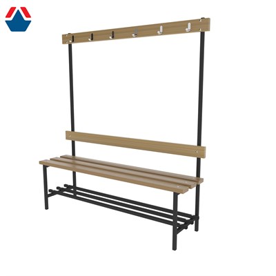 Скамейка для раздевалки с вешалкой и полкой для обуви (L=1500) ОС-15386