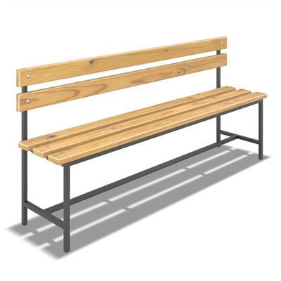 Скамейка для раздевалки со спинкой (L= 2000mm) ОС-07949