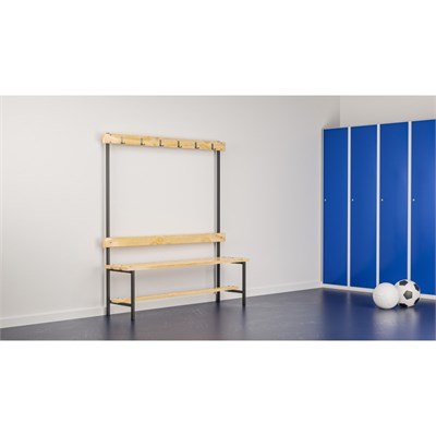 Скамейка с вешалкой для раздевалки (L=1000) дерево ОС-14555