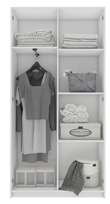 Шкаф распашной Турин Лайт с 2 дверями 100x200.6x37.2 см ЛДСП цвет белый 0283095863