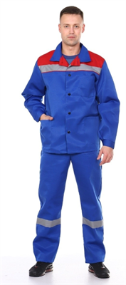 КОСТЮМ РАБОЧИЙ МУЖСКОЙ ВАСИЛЬКОВЫЙ, КРАСНЫЙ 0282628