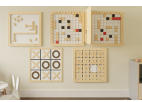 Набор настенных логических игр (Пятнашки, Морской Бой, Домино, Крестики-Нолики) 01937