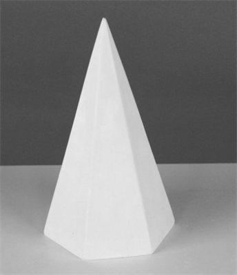 Геометрическая фигура ПИРАМИДА шестигранная, 20 см (гипсовая) 02829221