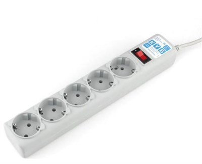 Сетевой фильтр 3м 5роз серый Power Cube 0280207