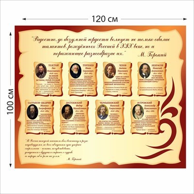 Стенд  М. Горький размер 1200 х 1000 пластик 3 мм 05223