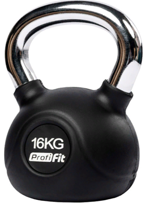 Гиря обрезиненная с хромированной ручкой 16 кг 02123