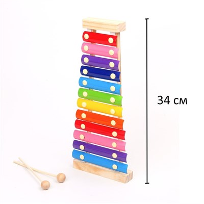 Металлофон, 12 тонов + карточки с песнями 0281064