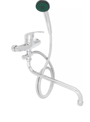 Смеситель для ванны СоюзКран с душем, круглый излив, 30 см, керамический картридж 35 мм, хром 1bJx21Ysg6UF3KlaaVKbS3