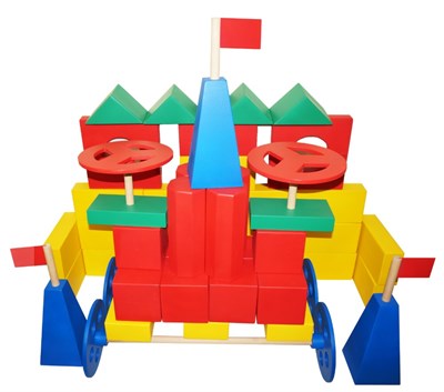 Напольный конструктор деревянный цветной по методике Поликарпова 75 элементов, для группы 0283096600293
