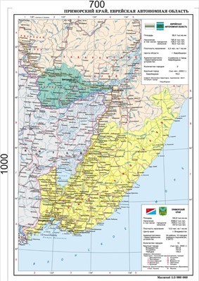 Стенд Карта Приморского края 700 х 1000 пластик 3мм 05644