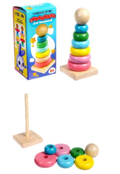 Развивающая игрушка «Пирамидка из дерева» 01957