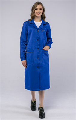 Халат женский ИТР (тк.Смесовая,210), васильковый 026049