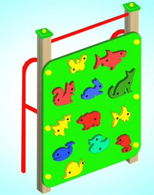 Скалодром с зацепами в виде животных 02829577