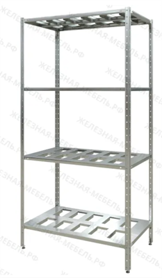 Стеллаж полочный 2000х1000х600 с полкой-решеткой (нерж.сталь) 0283095996