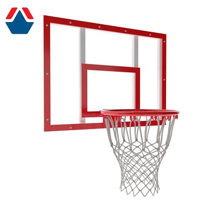 Щит баскетбольный тренировочный 1200х900 ПОЛИКАРБОНАТ цвет разметки КРАСНЫЙ (рама 40х40) ОС-13967