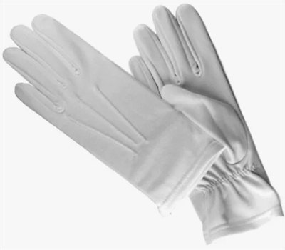 Перчатки парадные белые полиэфир 02313