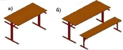 Стол обеденный зоны под скамью м/к 25*25 ЛДСП 02830886